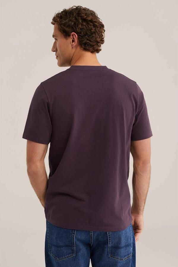 WE Fashion regular fit T-shirt donkerpaars - Foto 3