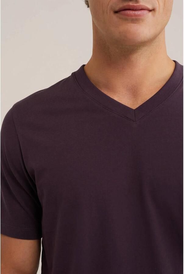 WE Fashion regular fit T-shirt donkerpaars - Foto 2