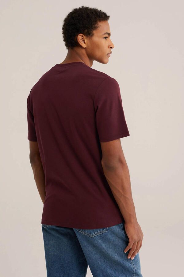 WE Fashion regular fit T-shirt donkerrood - Foto 2