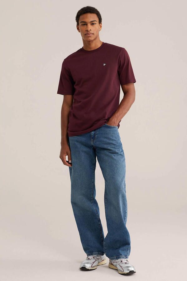 WE Fashion regular fit T-shirt donkerrood - Foto 3