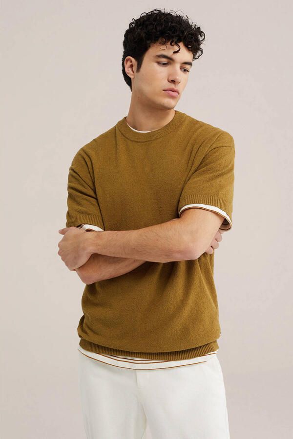 WE Fashion regular fit T-shirt groen