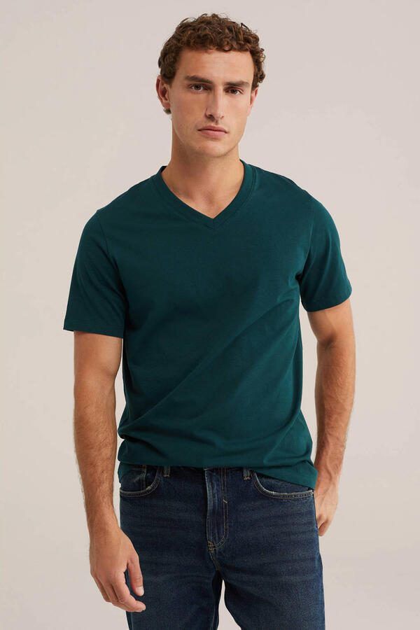 WE Fashion regular fit T-shirt groen