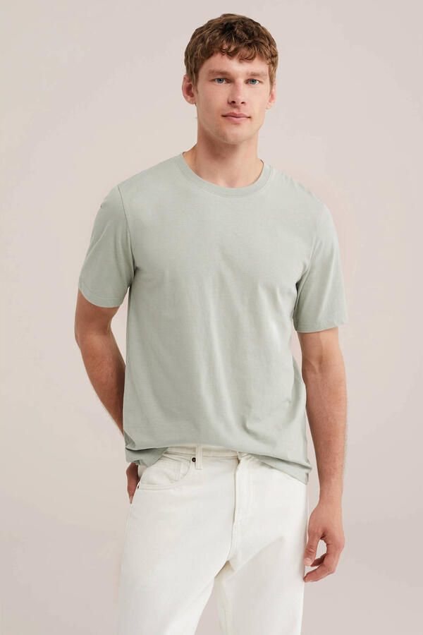 WE Fashion regular fit T-shirt lichtgroen