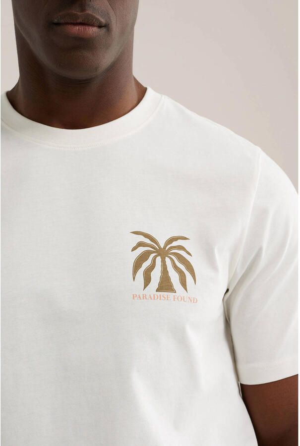 WE Fashion regular fit T-shirt met backprint ecru - Foto 2