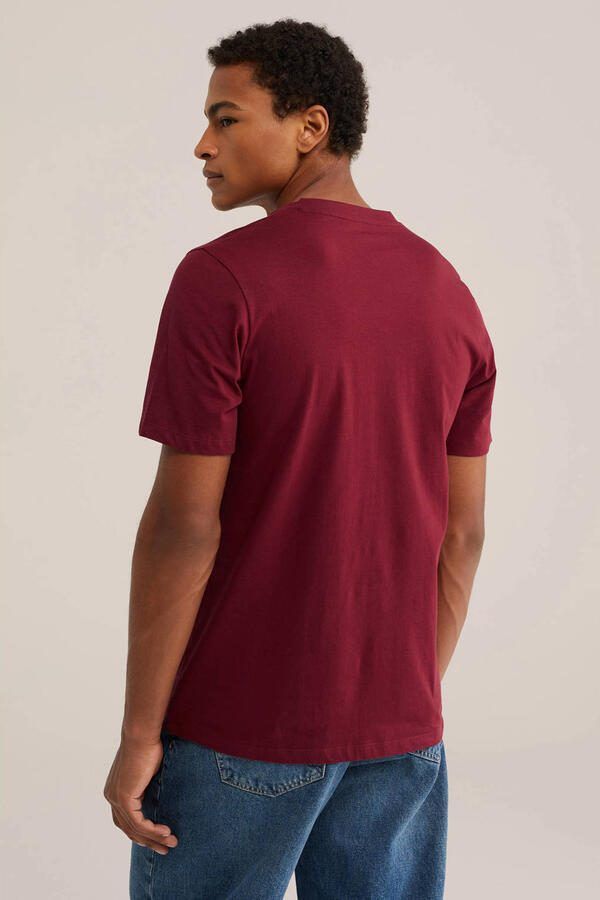 WE Fashion regular fit T-shirt wijnrood - Foto 3
