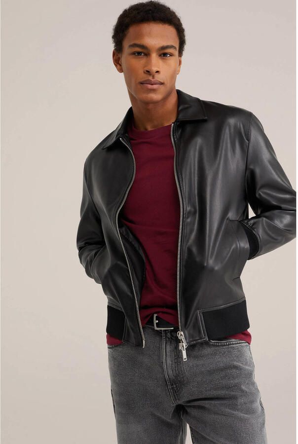 WE Fashion regular fit T-shirt wijnrood