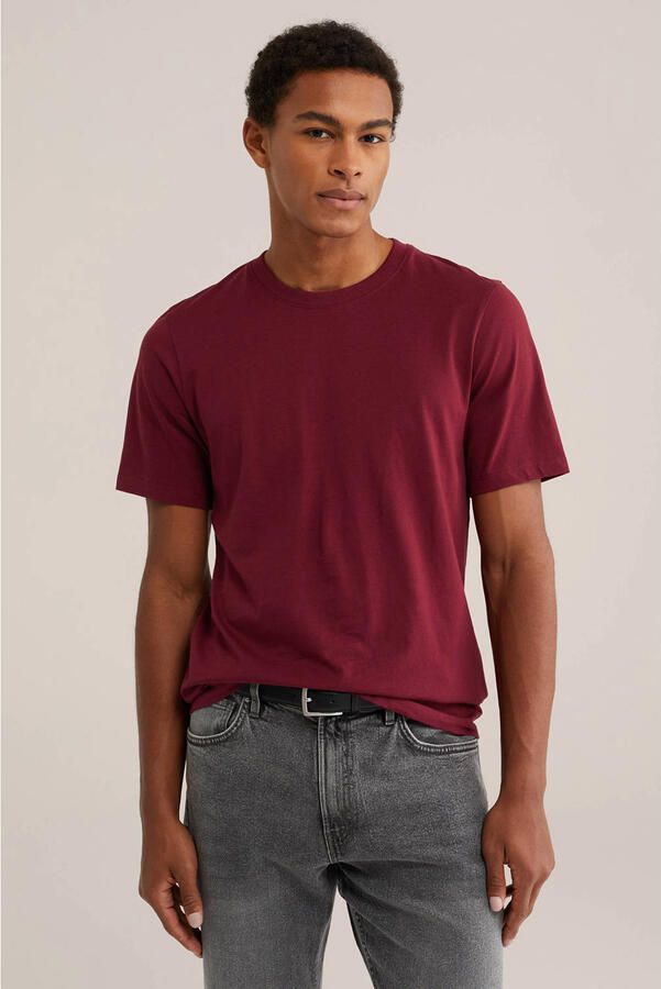 WE Fashion regular fit T-shirt wijnrood - Foto 3