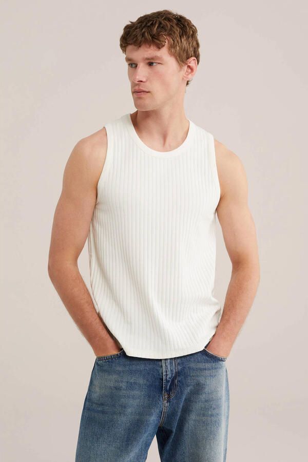 WE Fashion regular fit tanktop ecru
