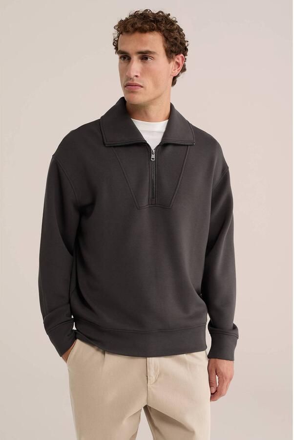 WE Fashion regular fit trui antraciet