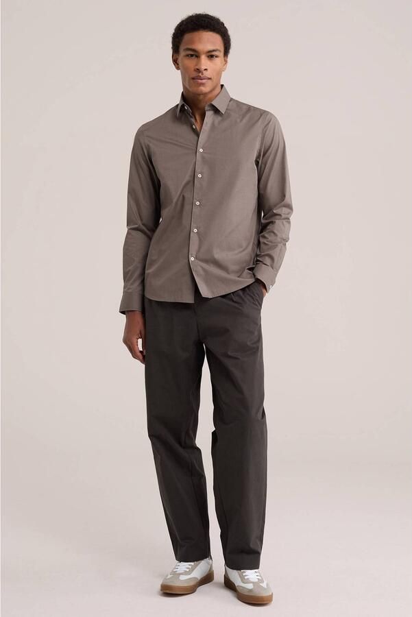 WE Fashion regular fit zakelijk overhemd grijsbruin - Foto 2