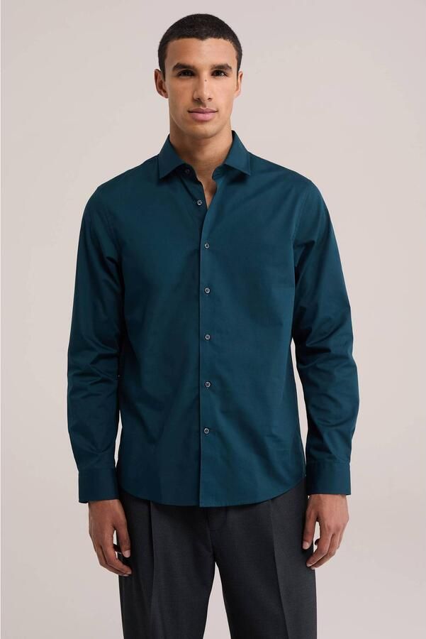 WE Fashion regular fit zakelijke overhemd blauw - Foto 3