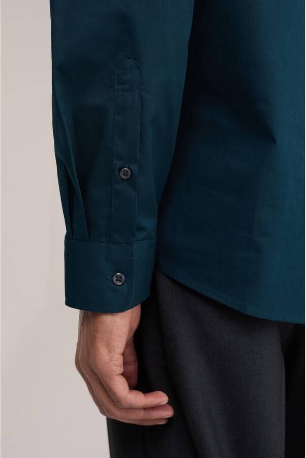 WE Fashion regular fit zakelijke overhemd blauw