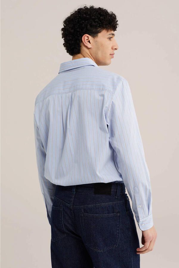 WE Fashion regular gestreepte casual overhemd lichtblauw - Foto 3