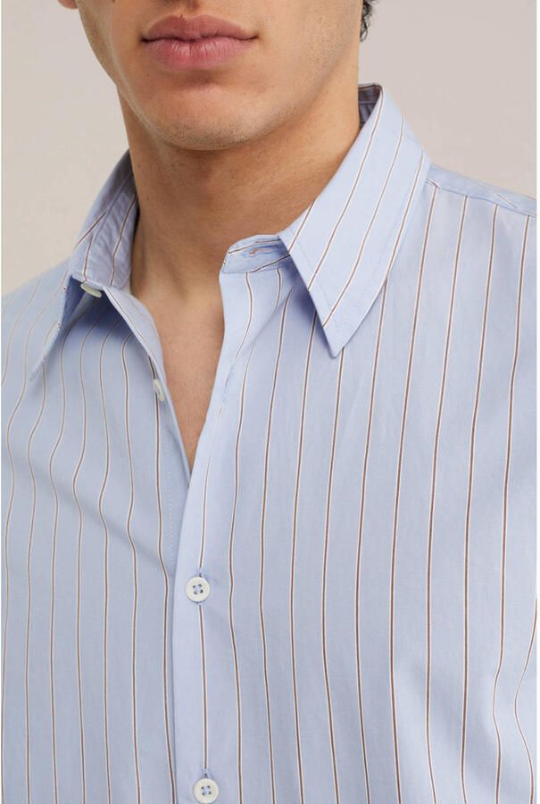 WE Fashion regular gestreepte casual overhemd lichtblauw - Foto 2