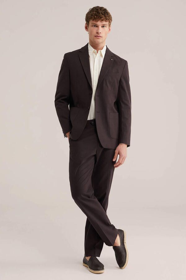WE Fashion regular gestreepte casual overhemd met linnen ecru - Foto 2