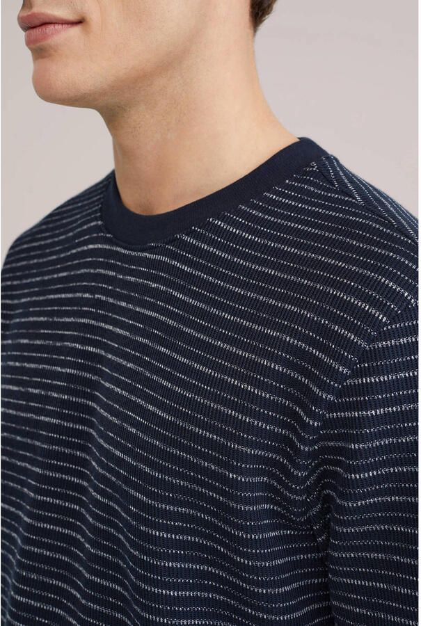 WE Fashion regular gestreepte T-shirt donkerblauw - Foto 2