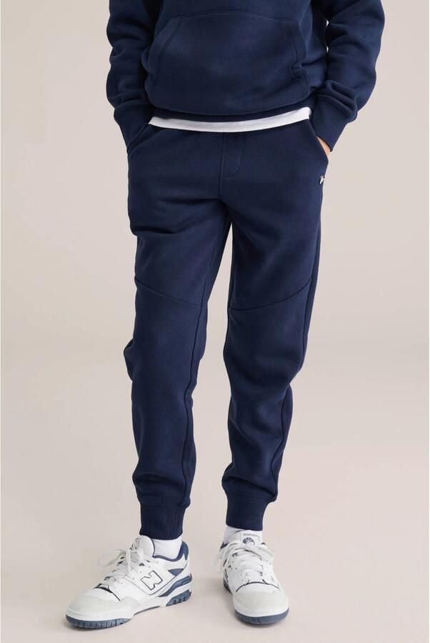 WE Fashion regular joggingbroek donkerblauw