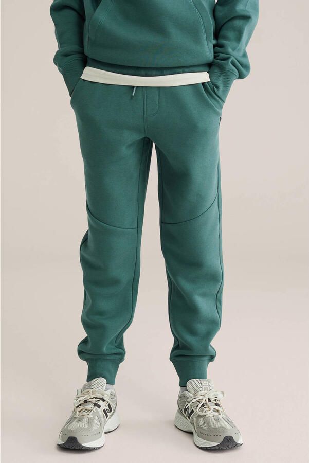WE Fashion regular joggingbroek groen