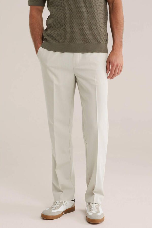 WE Fashion regular pantalon beige