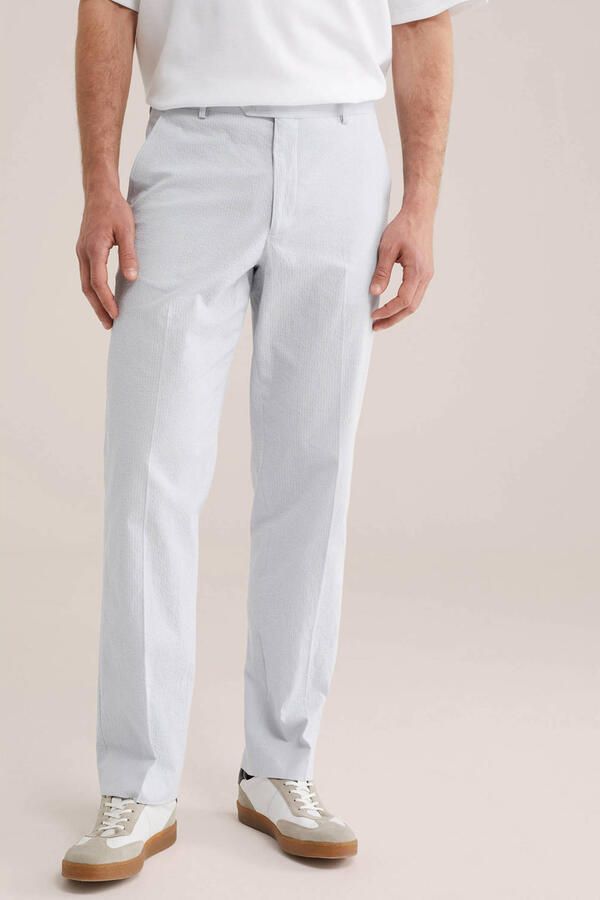 WE Fashion regular pantalon lichtblauw