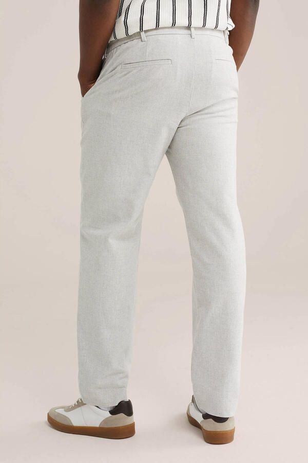 WE Fashion regular pantalon met linnen grijs - Foto 2