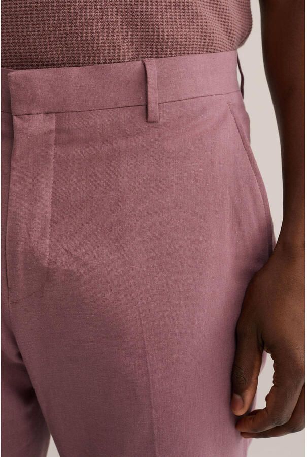 WE Fashion regular pantalon met linnen roze - Foto 2