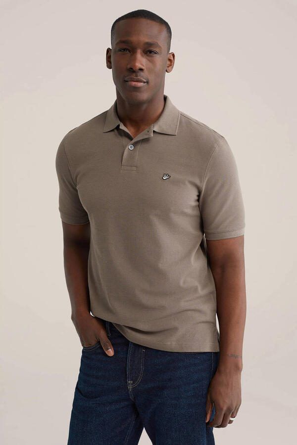 WE Fashion regular polo bruin