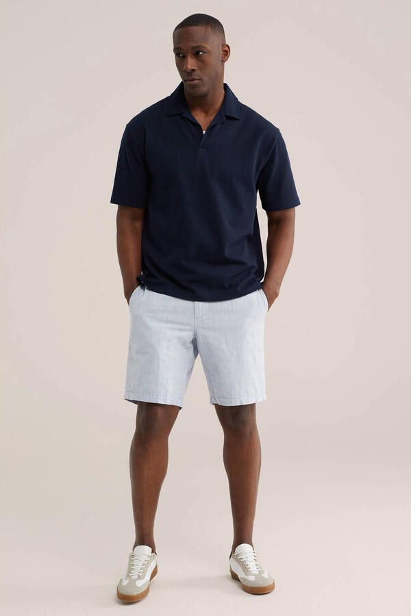 WE Fashion regular polo donkerblauw