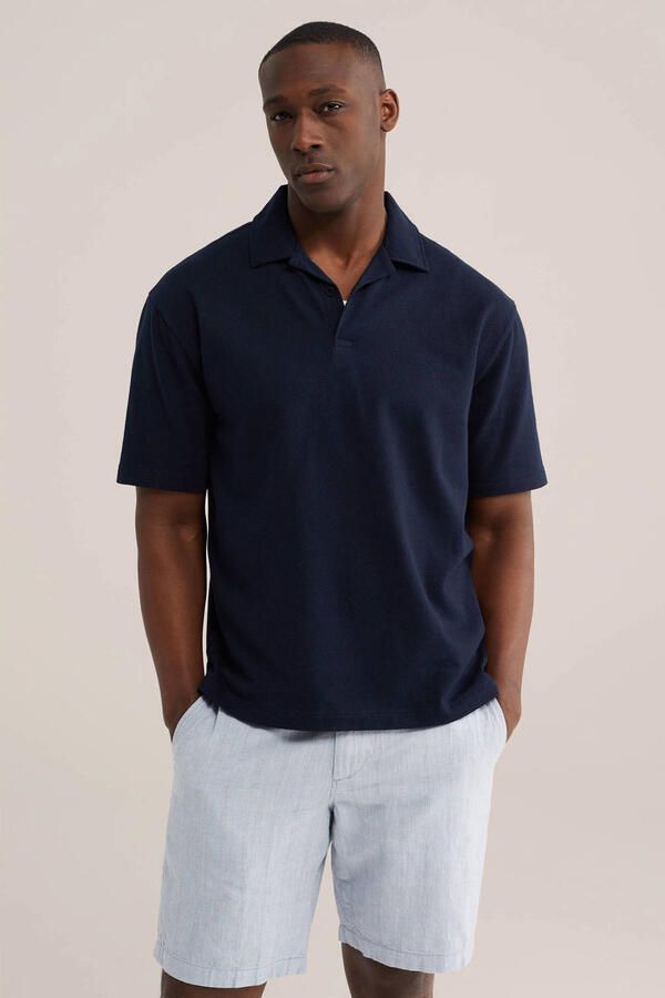 WE Fashion regular polo donkerblauw - Foto 3