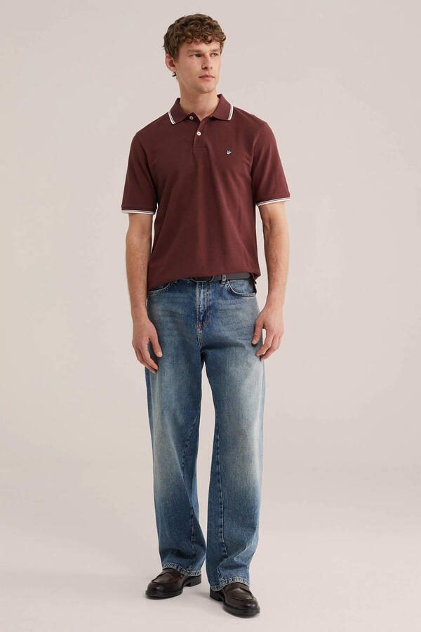 WE Fashion regular polo donkerrood - Foto 3
