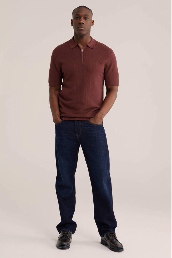 WE Fashion regular polo donkerrood - Foto 2