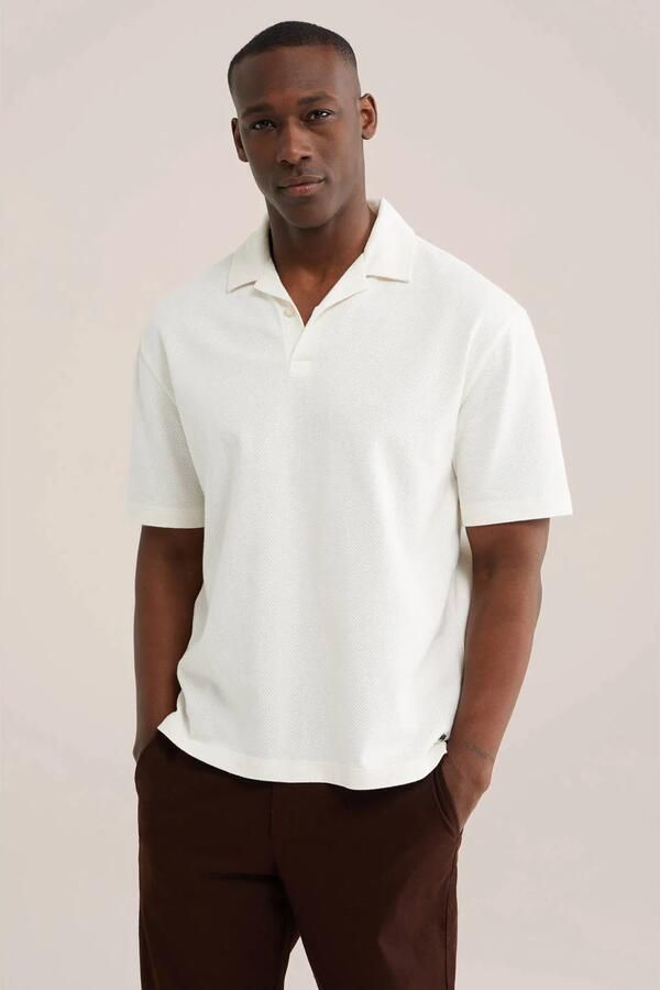 WE Fashion regular polo ecru