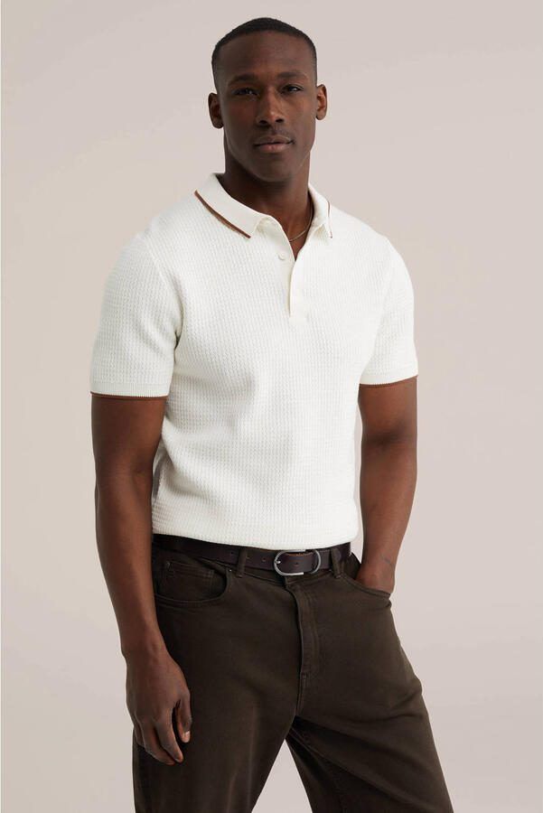 WE Fashion regular polo ecru