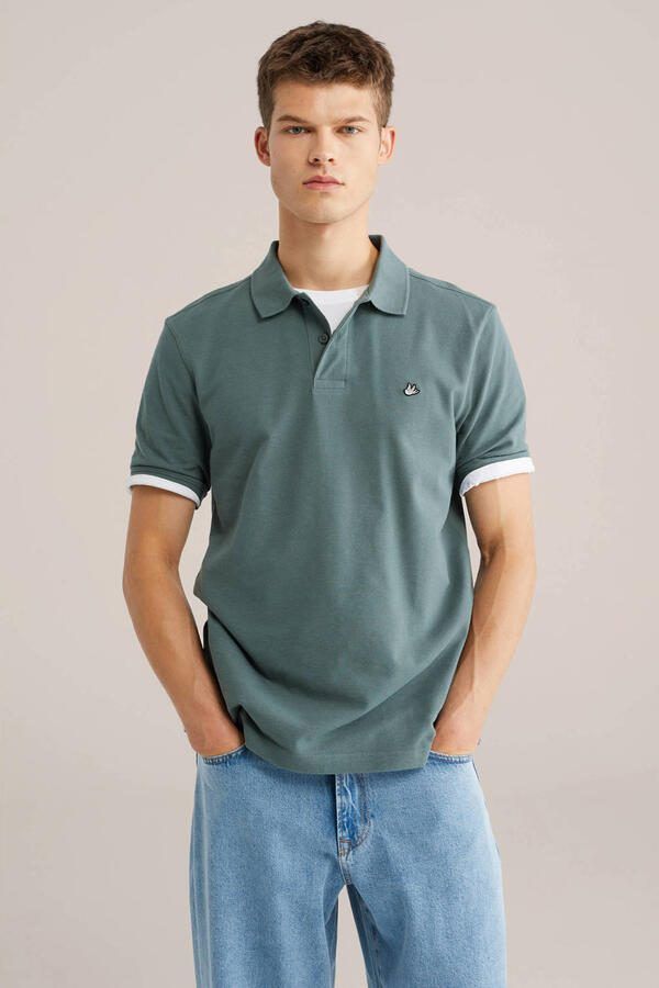 WE Fashion regular polo groen