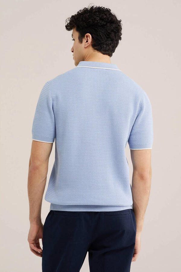 WE Fashion regular polo lichtblauw - Foto 3