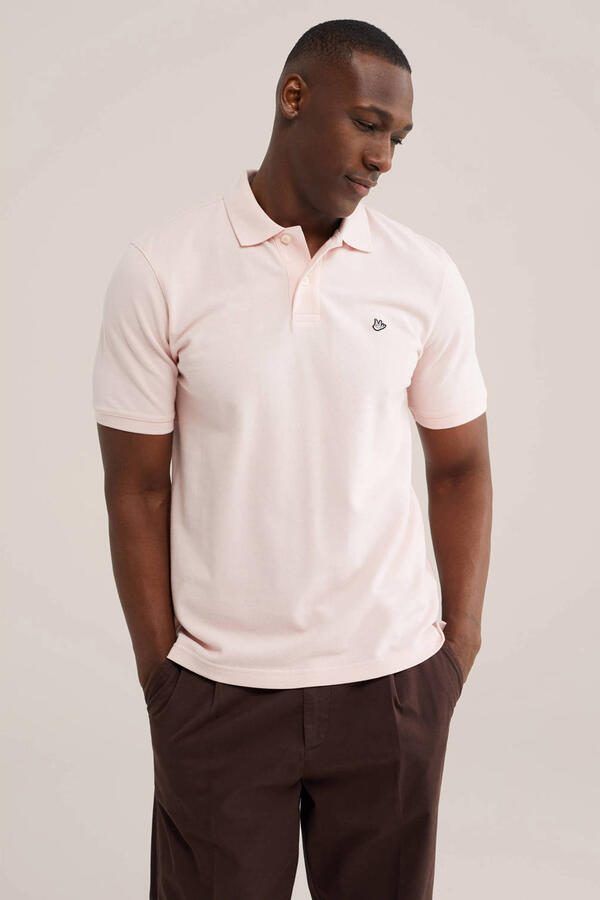 WE Fashion regular polo lichtroze