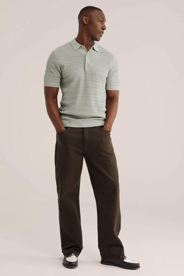 WE Fashion regular polo met textuur lichtgroen - Foto 2