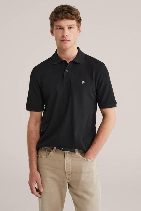 WE Fashion regular polo zwart