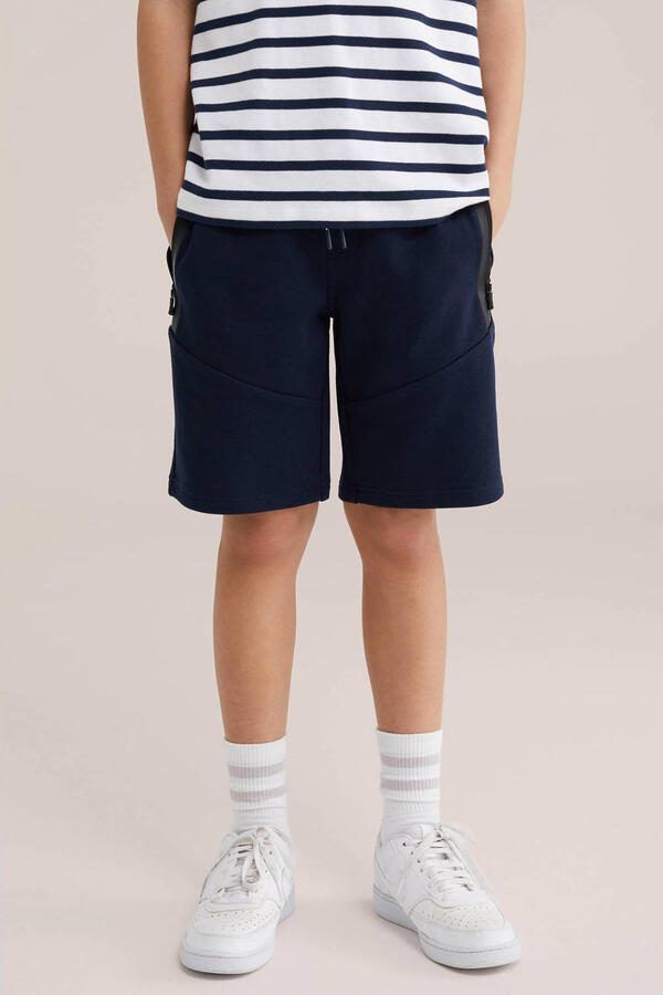 WE Fashion regular sweatshort donkerblauw