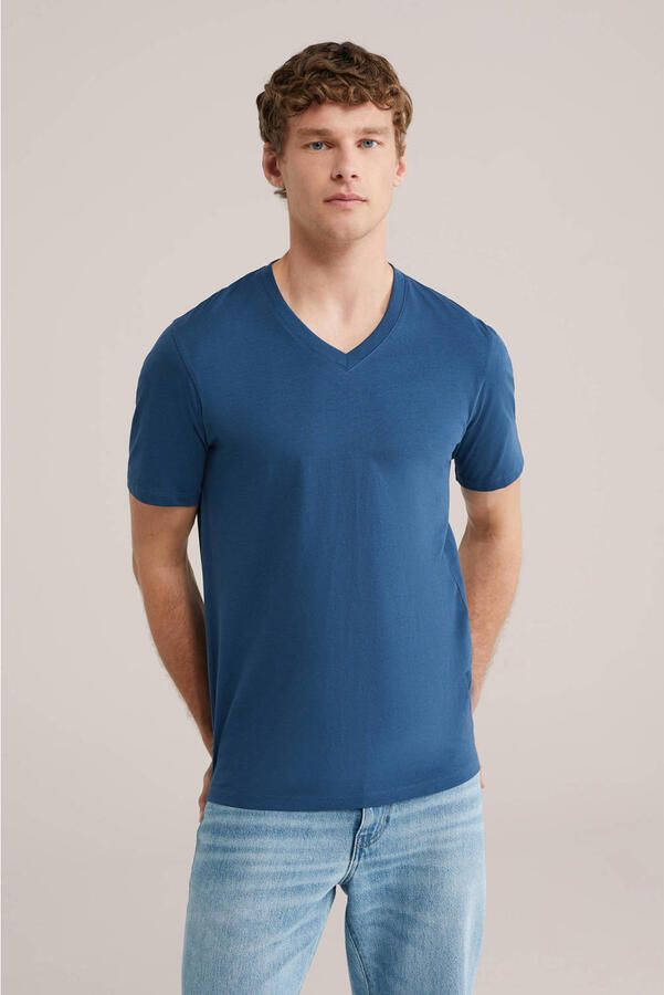 WE Fashion regular T-shirt donkerblauw