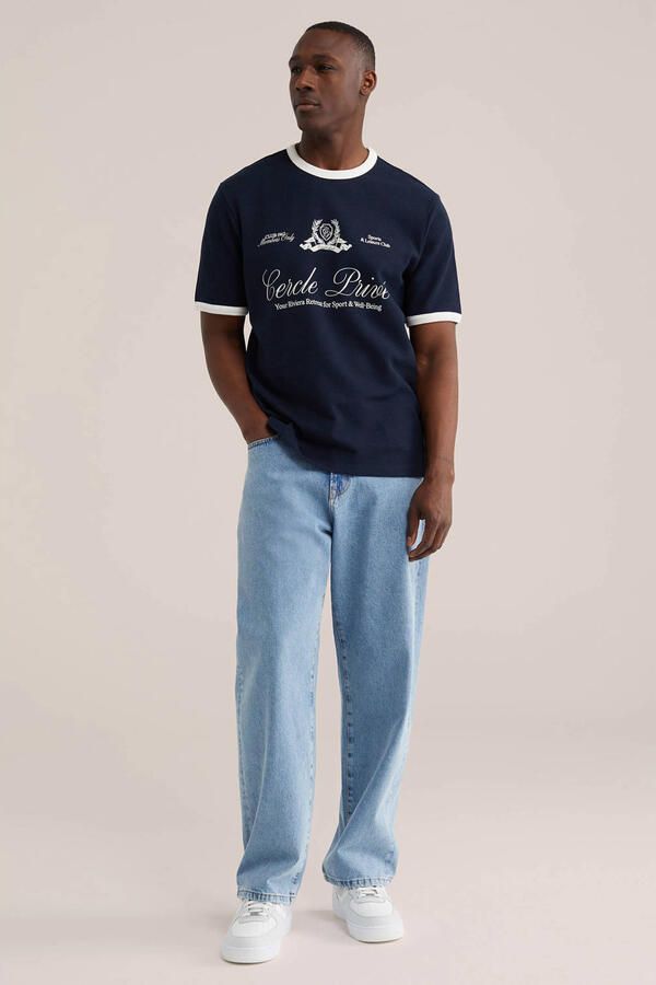 WE Fashion regular T-shirt donkerblauw - Foto 3