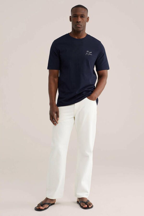 WE Fashion regular T-shirt donkerblauw - Foto 3