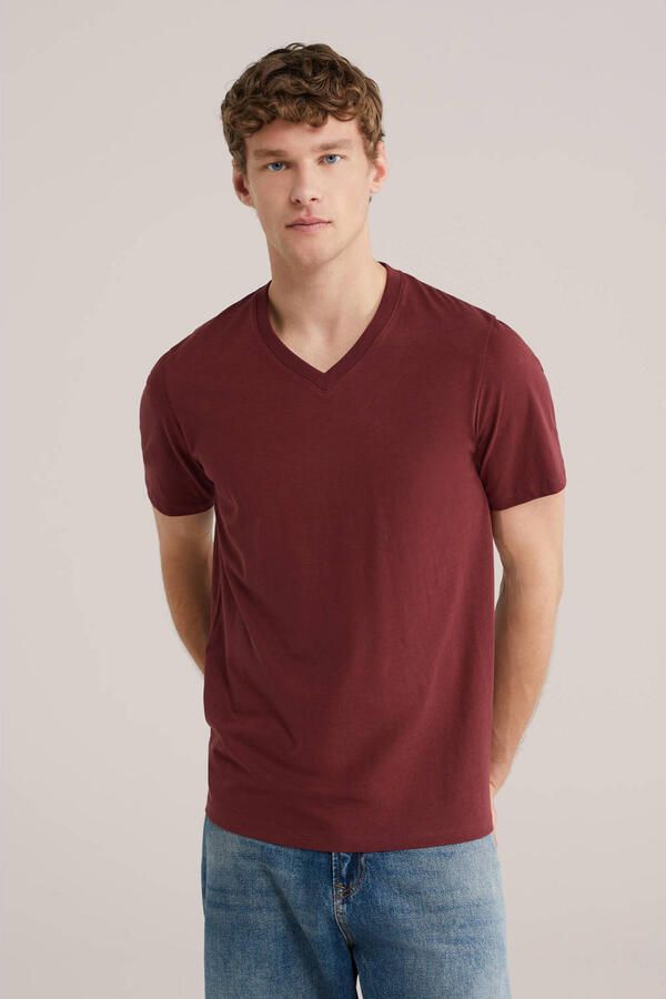 WE Fashion regular T-shirt donkerrood
