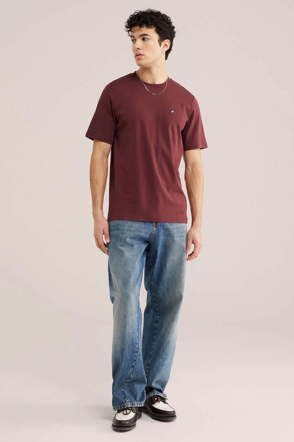 WE Fashion regular T-shirt donkerrood - Foto 3