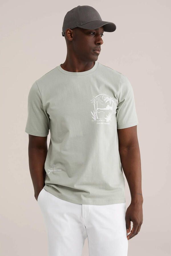 WE Fashion regular T-shirt groen