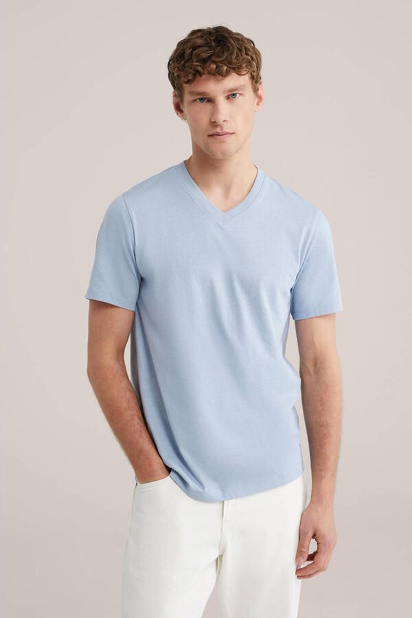 WE Fashion regular T-shirt lichtblauw