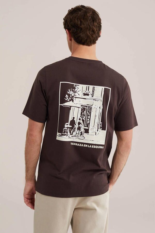 WE Fashion regular T-shirt met backprint bruin - Foto 2