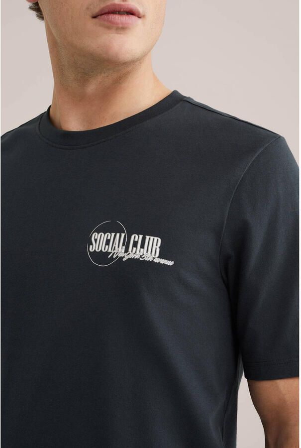 WE Fashion regular T-shirt met backprint donkergroen - Foto 2