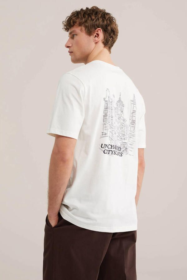WE Fashion regular T-shirt met backprint ecru - Foto 2
