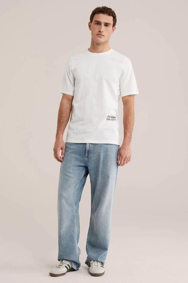 WE Fashion regular T-shirt met backprint ecru - Foto 3